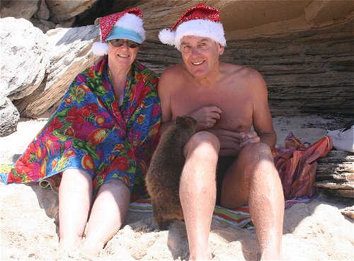 In the shade with a local