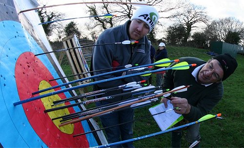Nick and Chris inspecting damage in the gold Nick and Chris inspecting damage in the gold